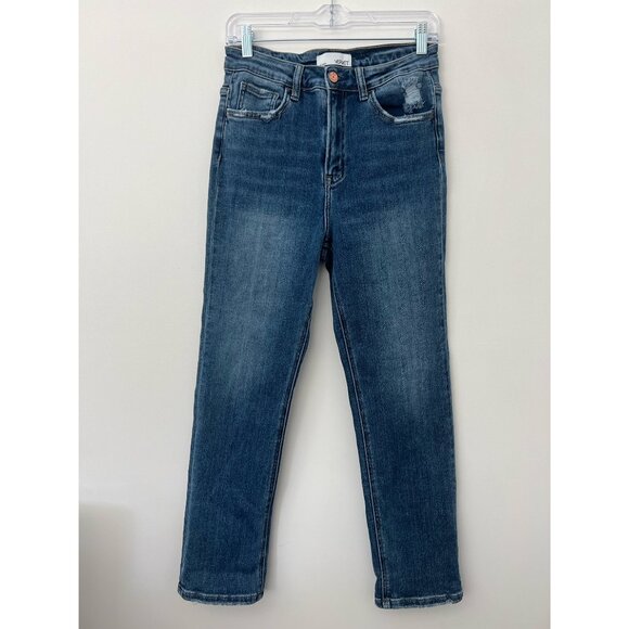 Vervet Special Affair Shirley High Rise Slim Ankle Straight Jeans in Dark Blue - Picture 2 of 13